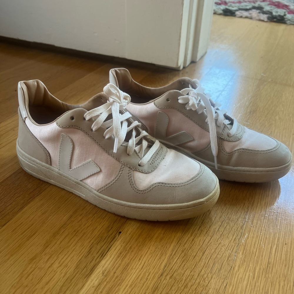 Veja Blush and Cream Sneakers